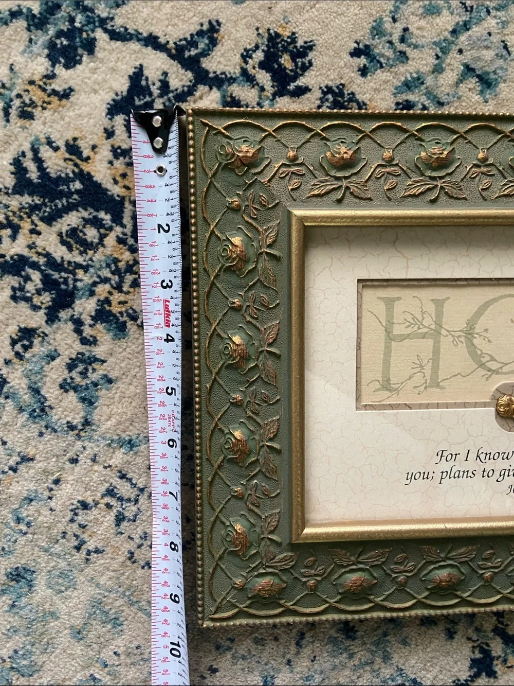 HOPE Decorative Framed Wall Art - Green and Gold by Wildwood Artisans